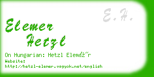 elemer hetzl business card